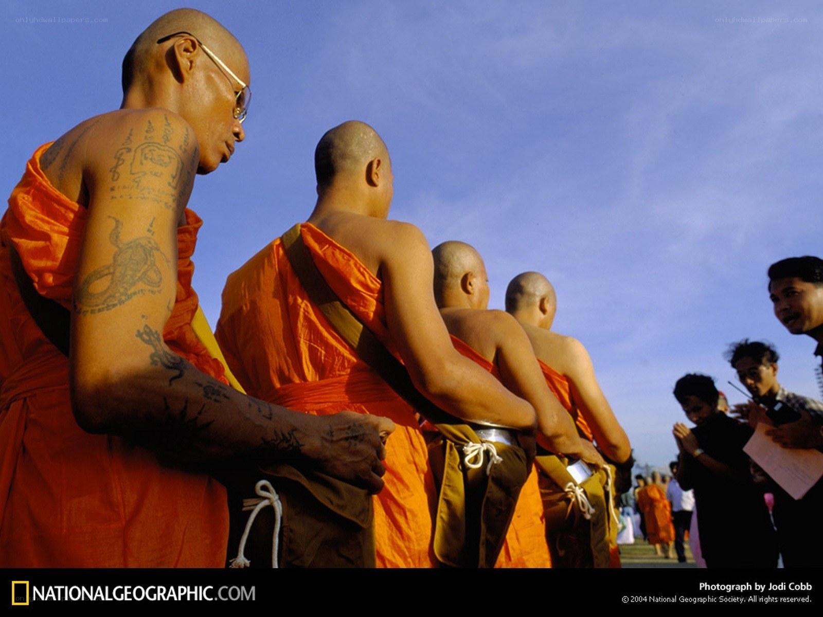 Monks in orange robes