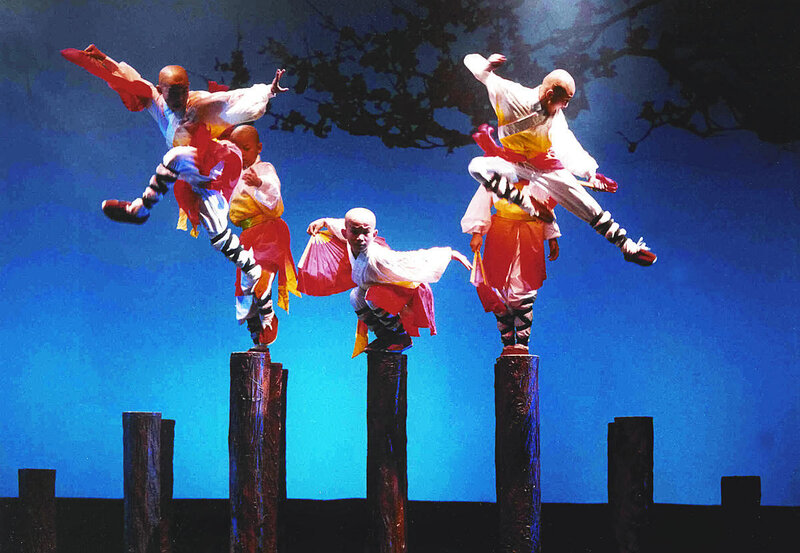 Monks performing martial arts