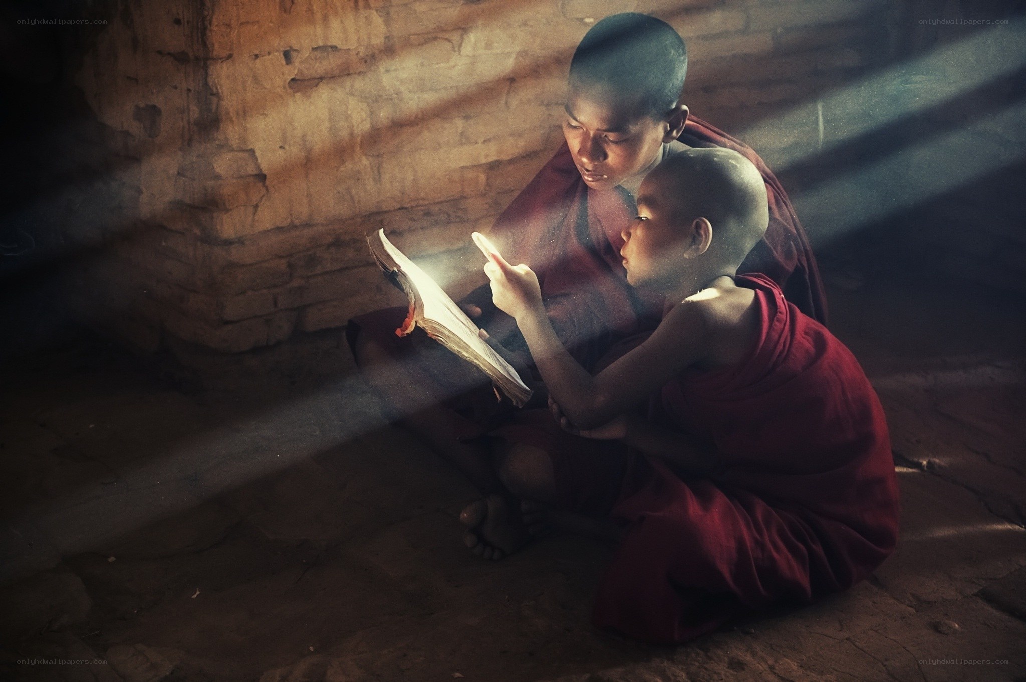 Monks reading scripture together