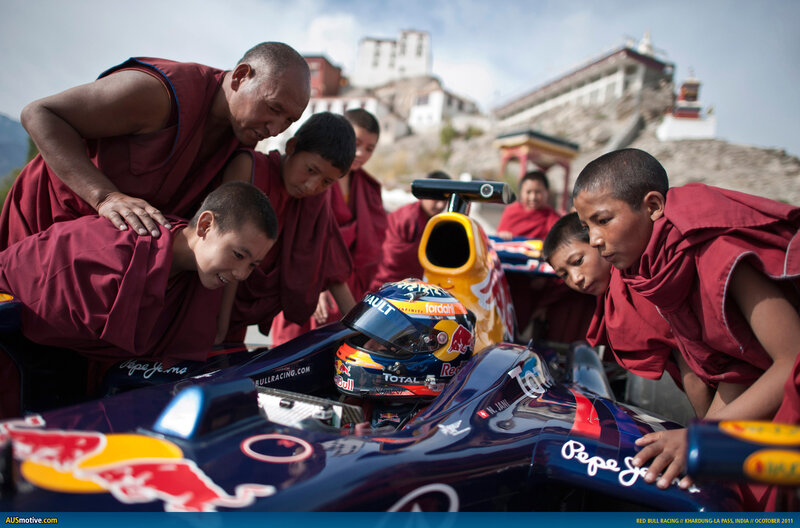 Monks Viewing Race Car