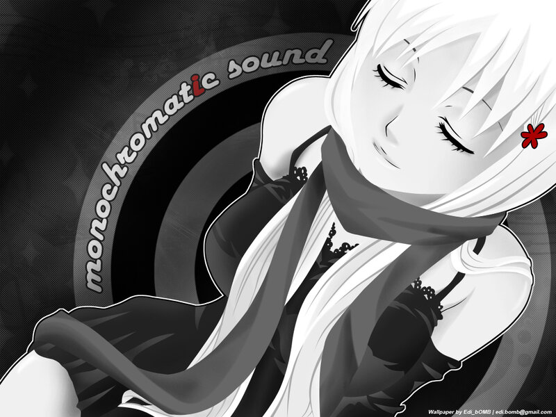 monochromatic sound anime girl