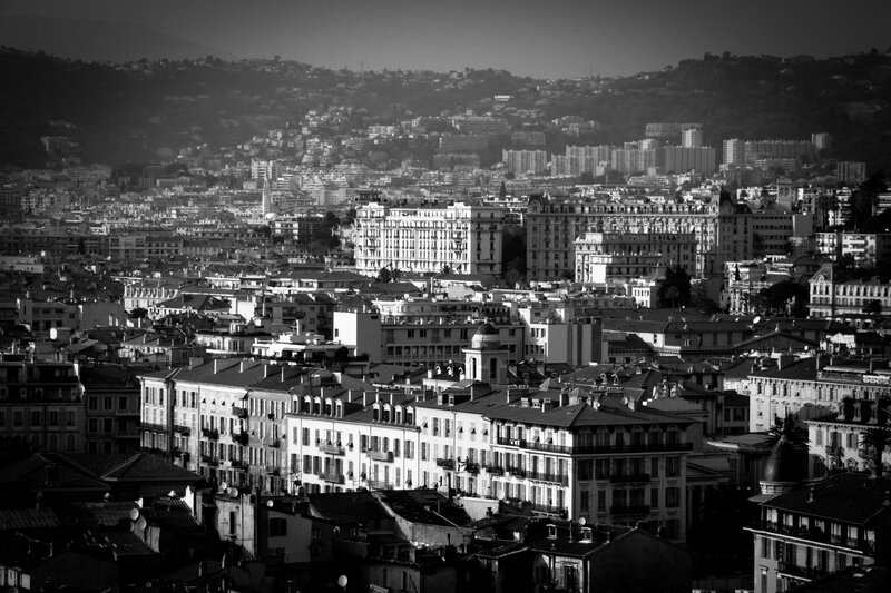 Monochrome cityscape of Nice