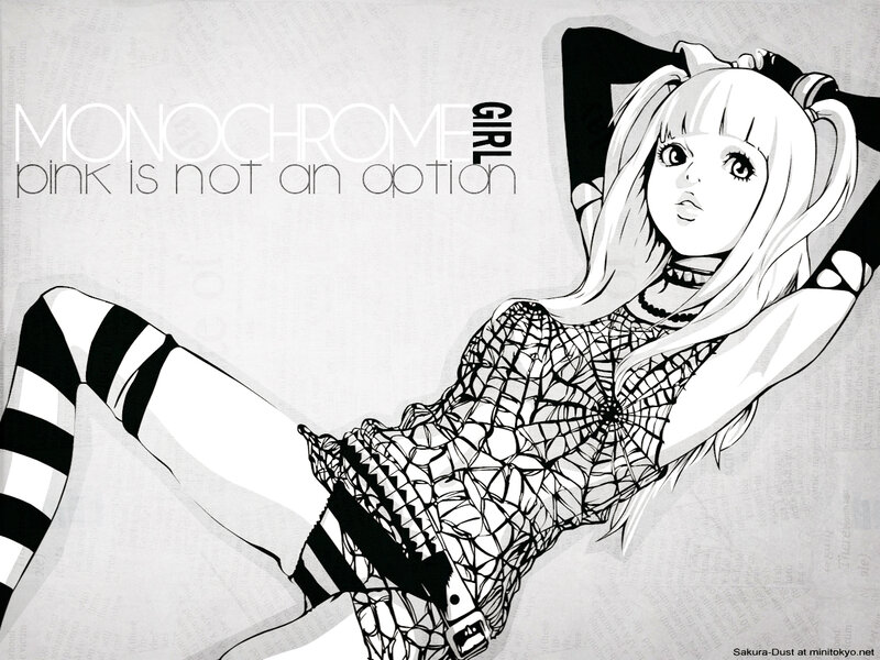 monochrome girl artwork