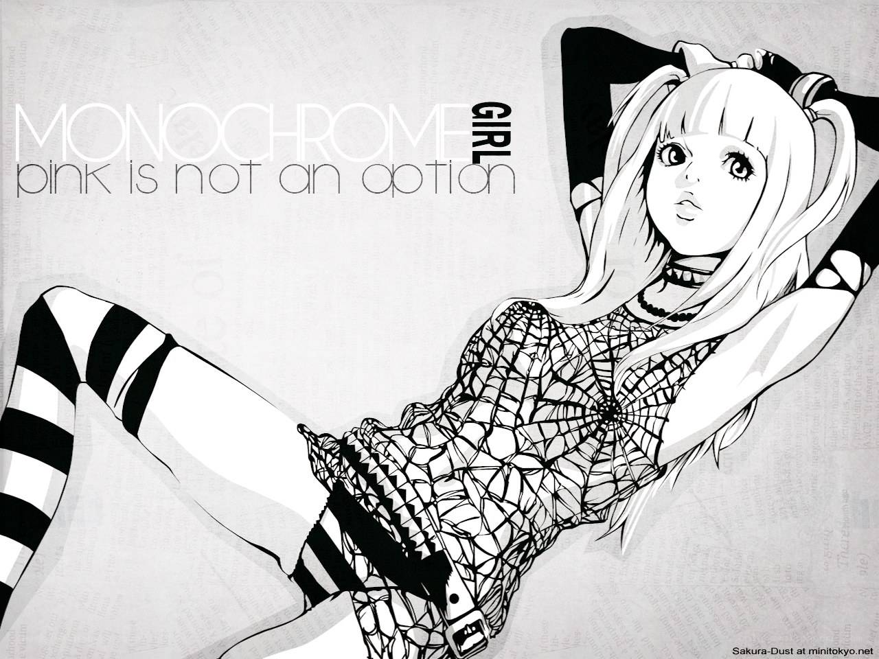 monochrome girl artwork