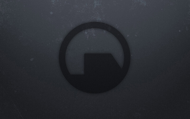 Monochrome logo on textured background