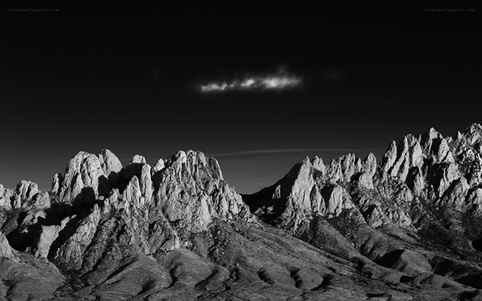 monochrome mountain peaks