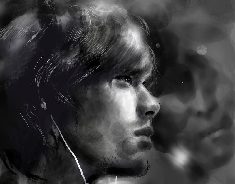 monochrome portrait of a man