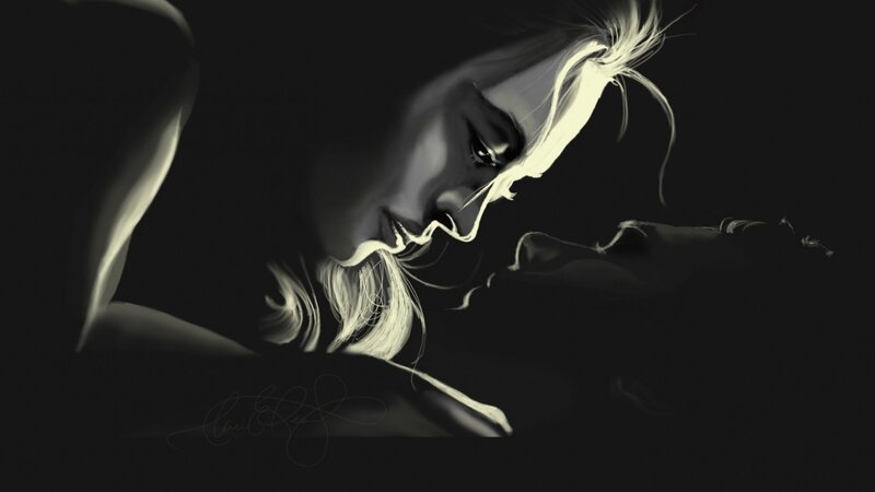 monochrome portrait of a woman