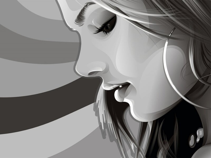 monochrome portrait of a woman