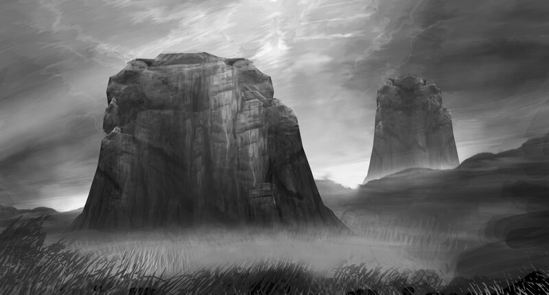Monochrome rock formations