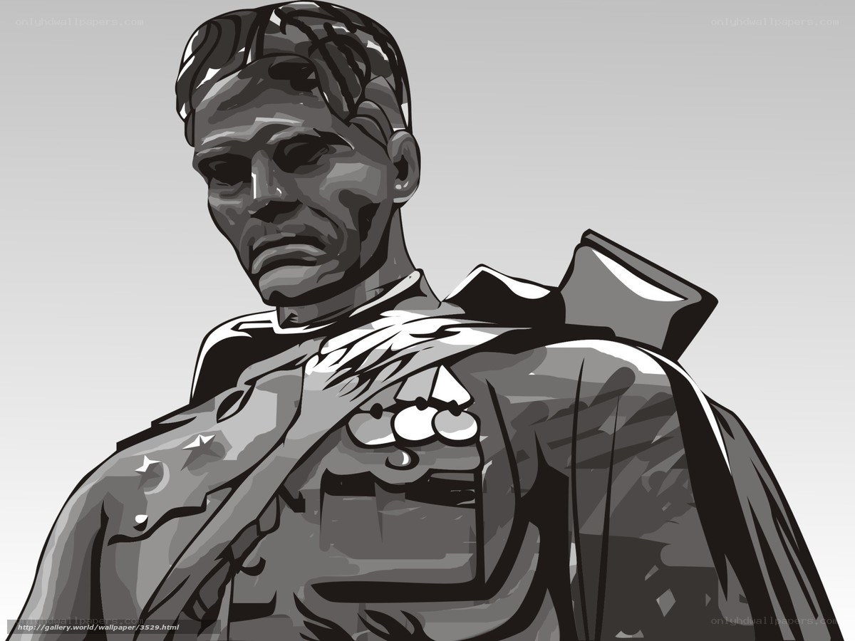 Monochrome statue portrait