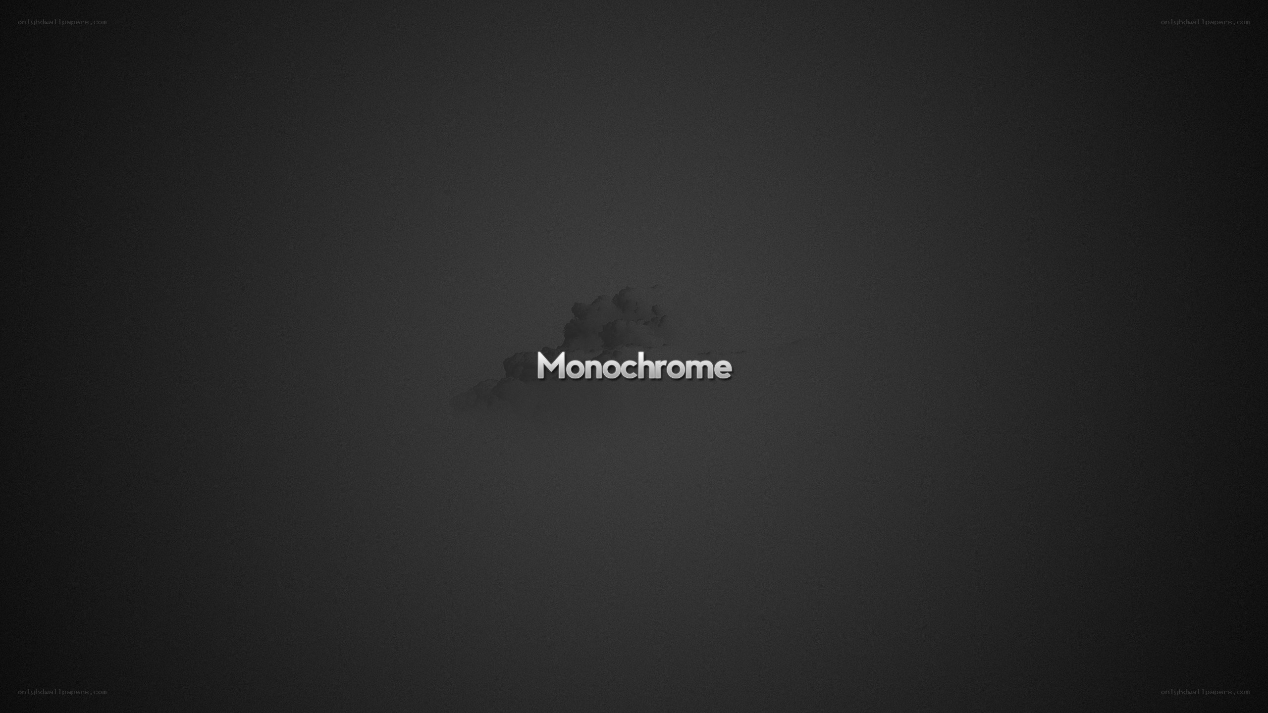 Monochrome text on dark background
