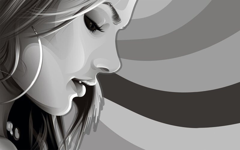 monochrome woman portrait