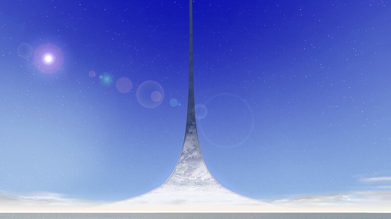 monolith in starry sky