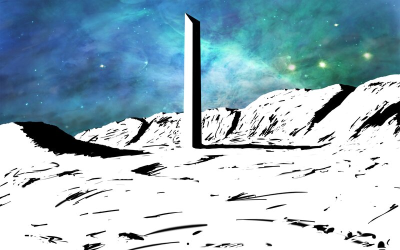 Monolith on Alien Planet — Blue
