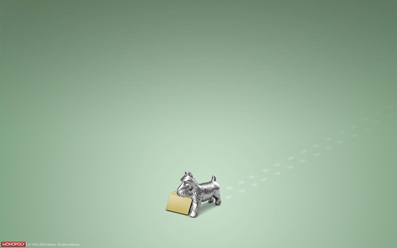 Monopoly dog token with briefcase
