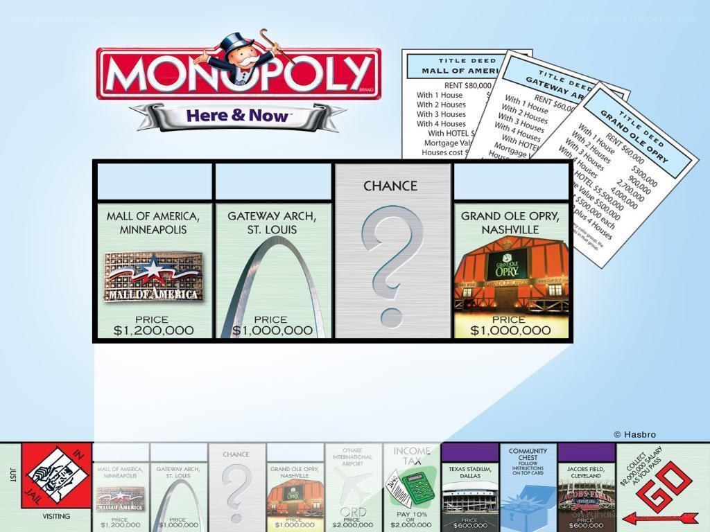 Monopoly game board with landmarks