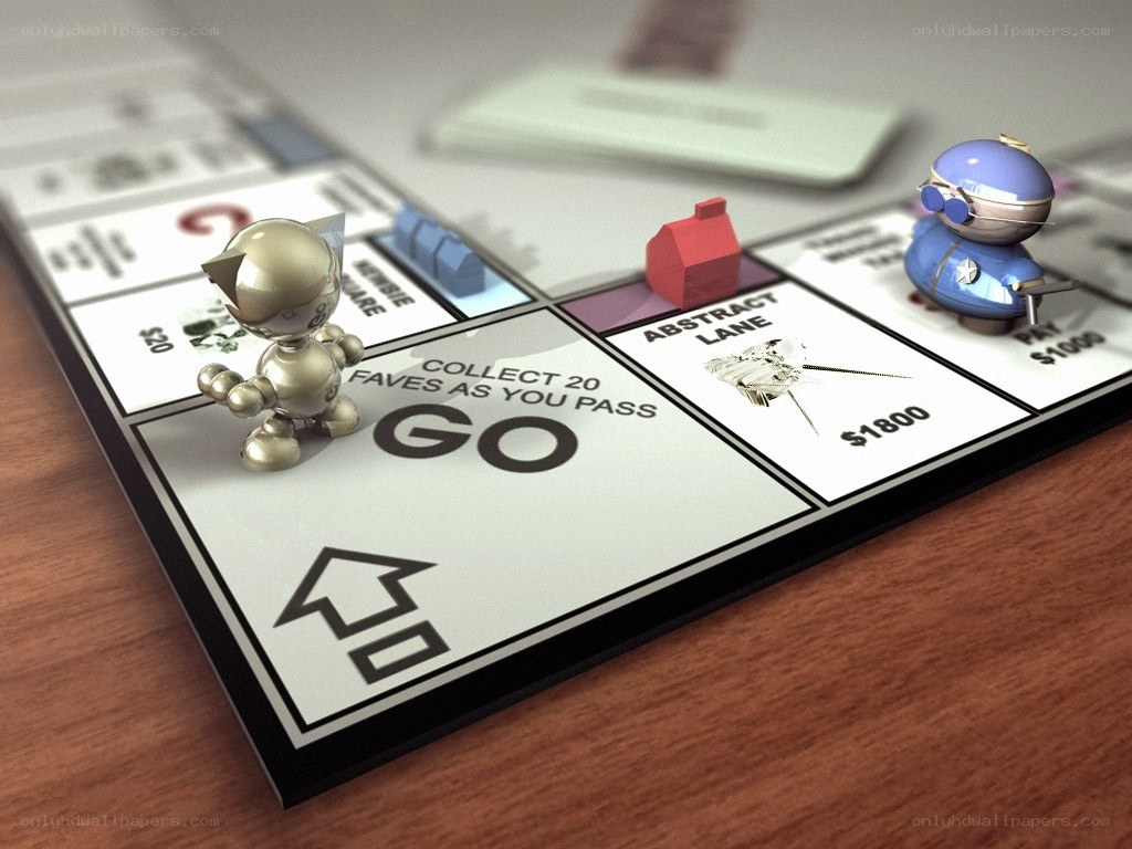 Monopoly game with robot tokens