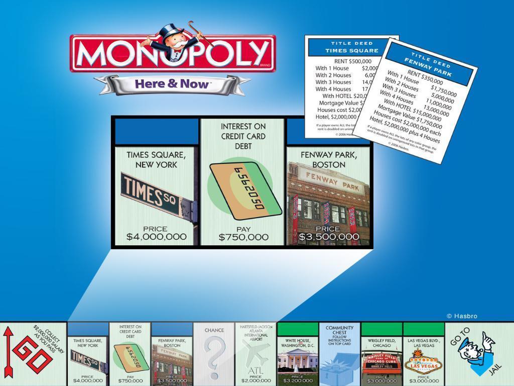 Monopoly Here & Now game board
