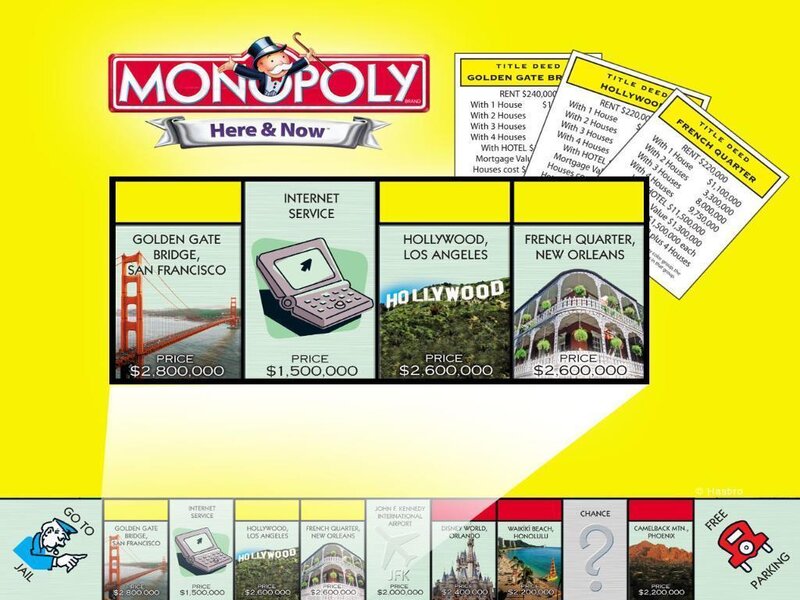 Monopoly Here & Now game board