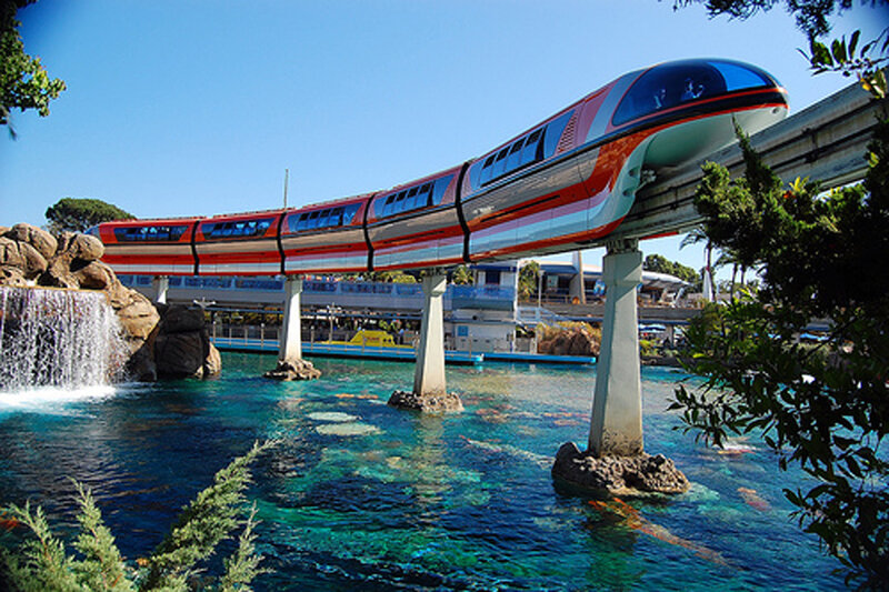 Monorail Train on Bridge