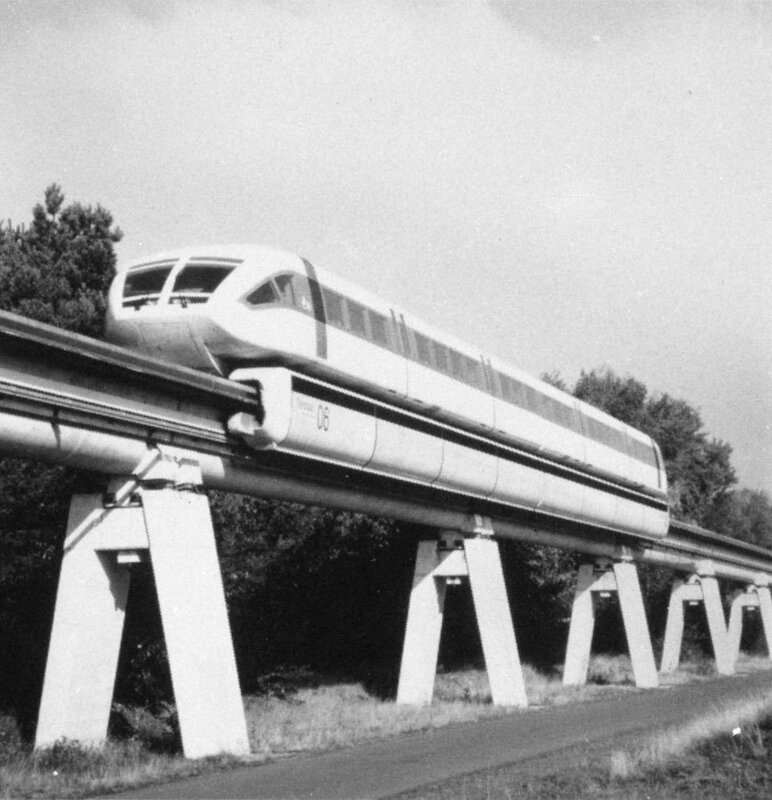 Monorail Train on Elevated Track — Black
