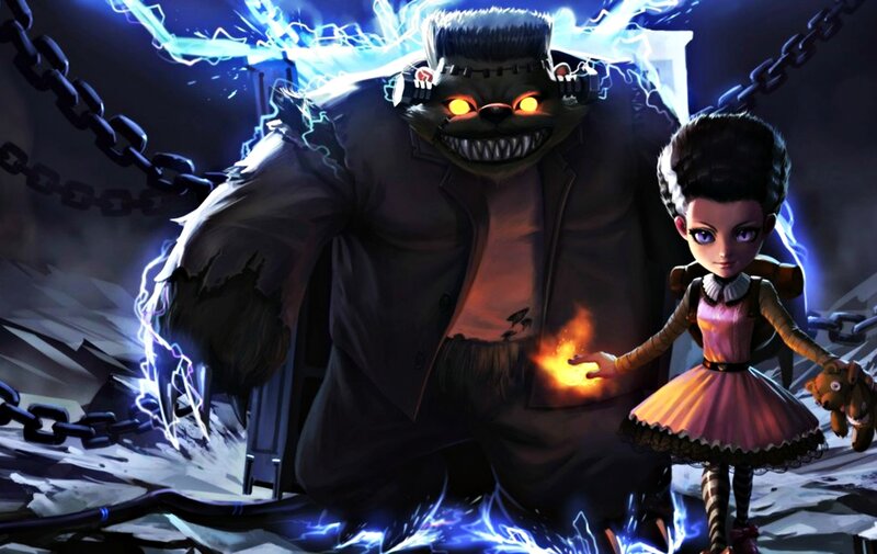 Monster and Girl with Chains