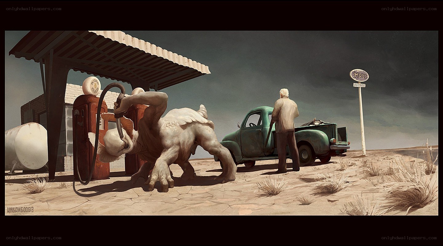 Monster at the gas station