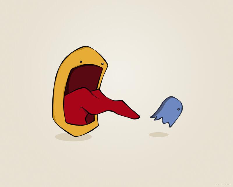 Monster eating a fish