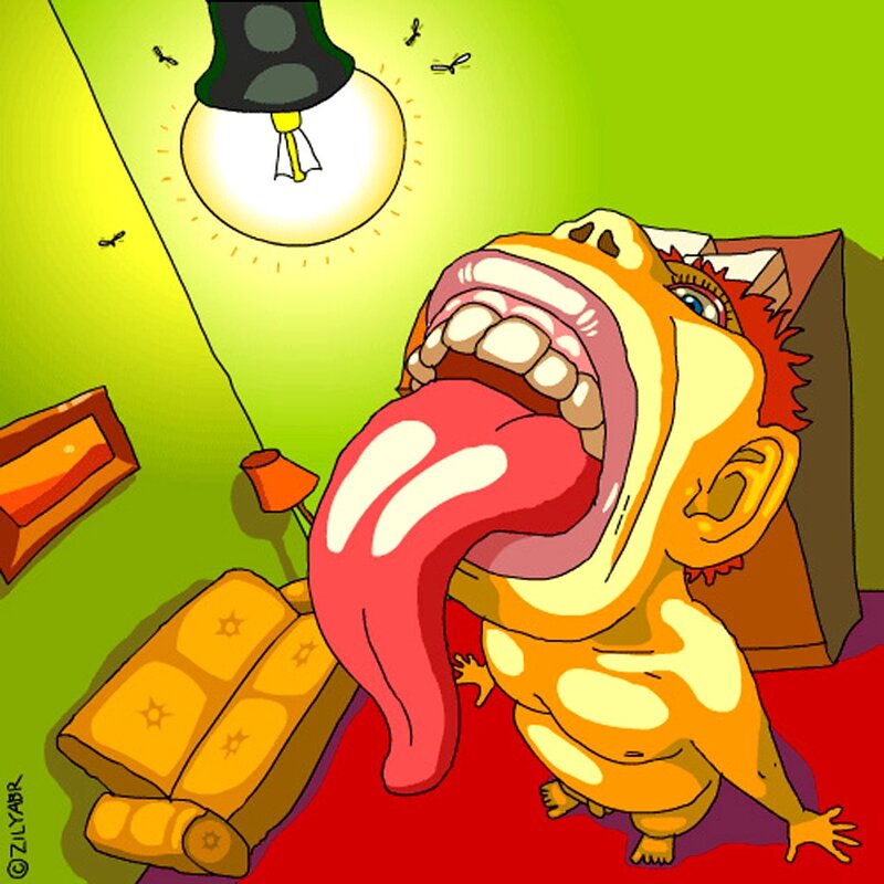 Monster eating light bulb