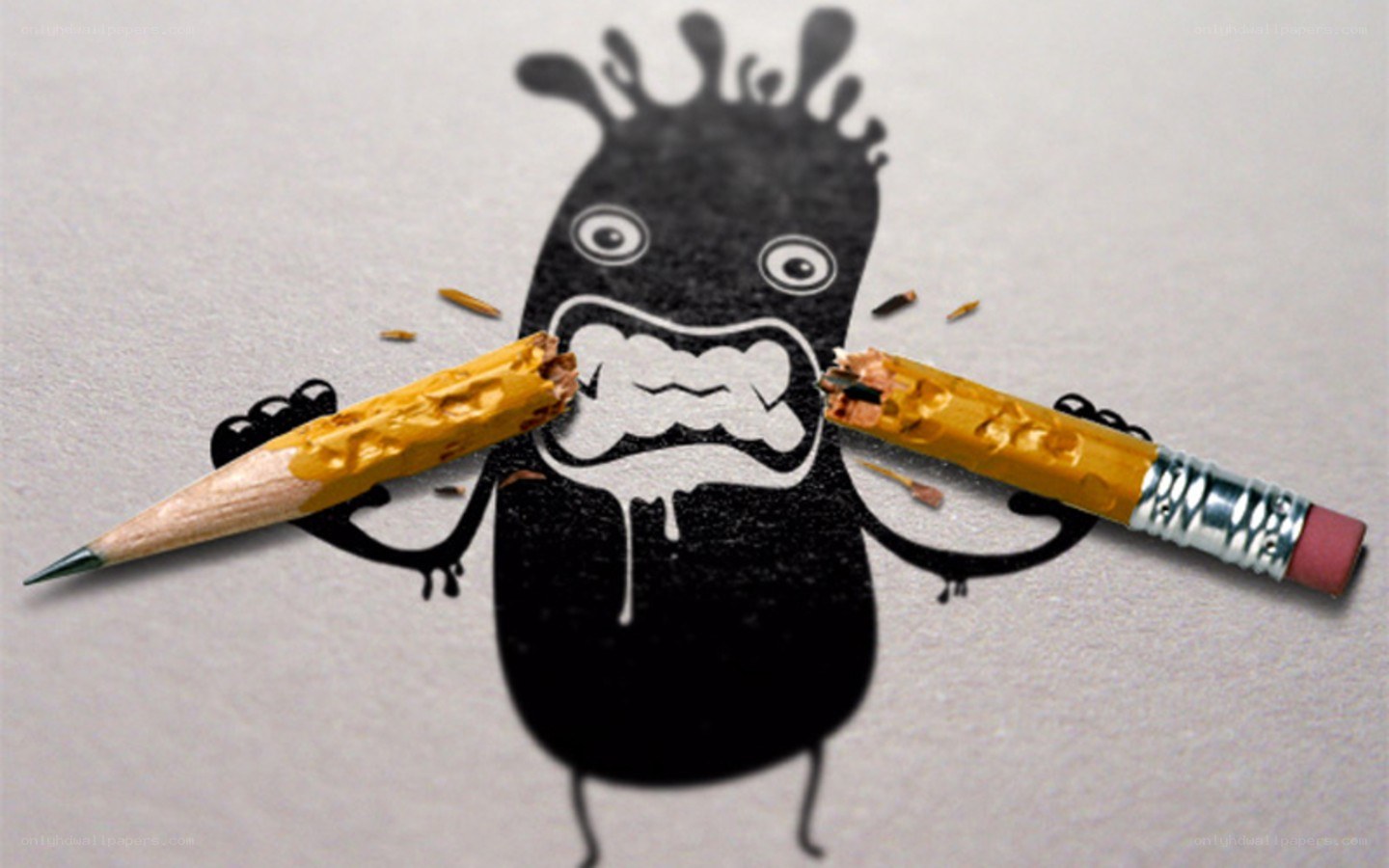 Monster eating pencils