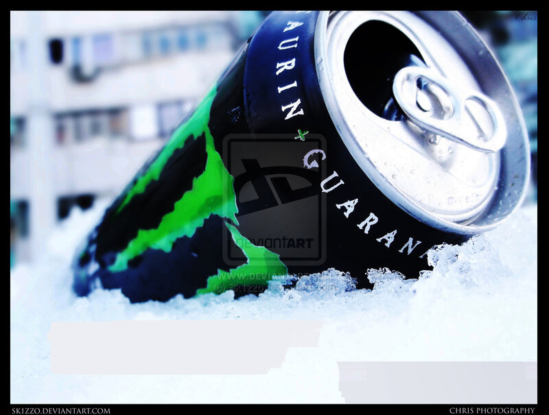Monster Energy Can in Snow