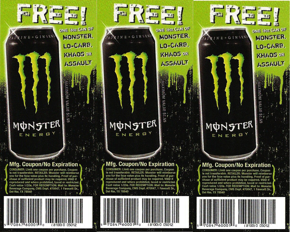 Monster Energy free coupon