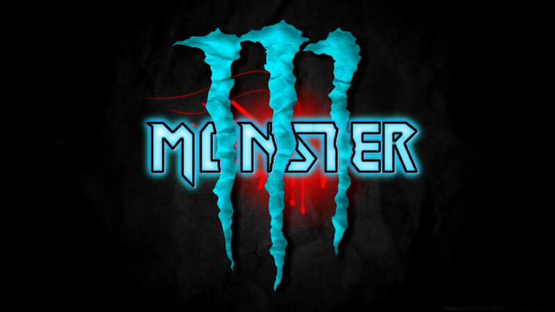 Monster Energy Logo — Black, Dark, Digital Art