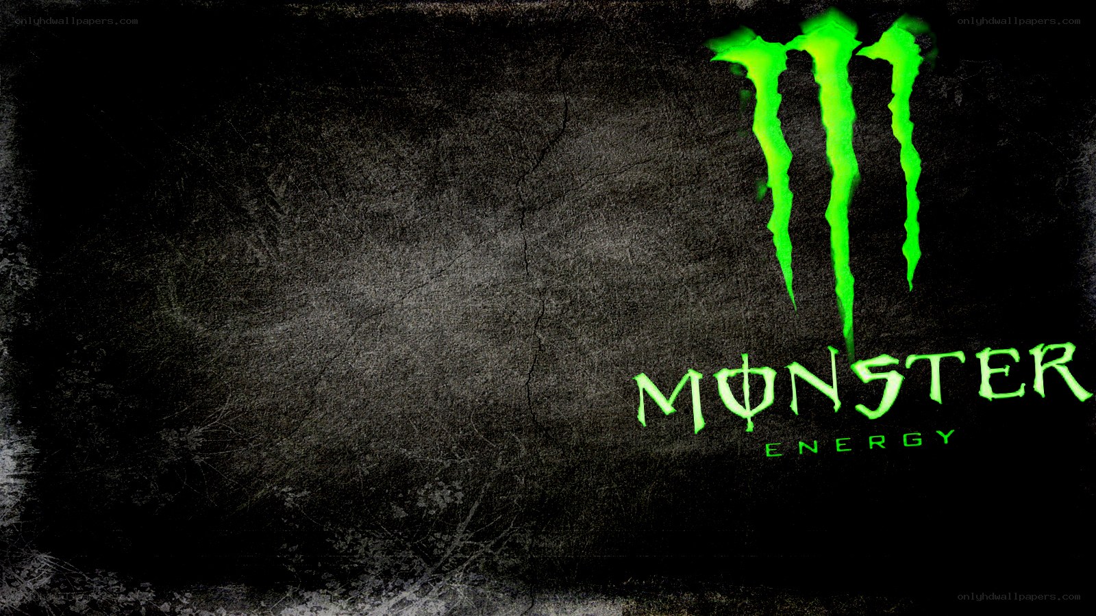 Monster Energy logo on dark background