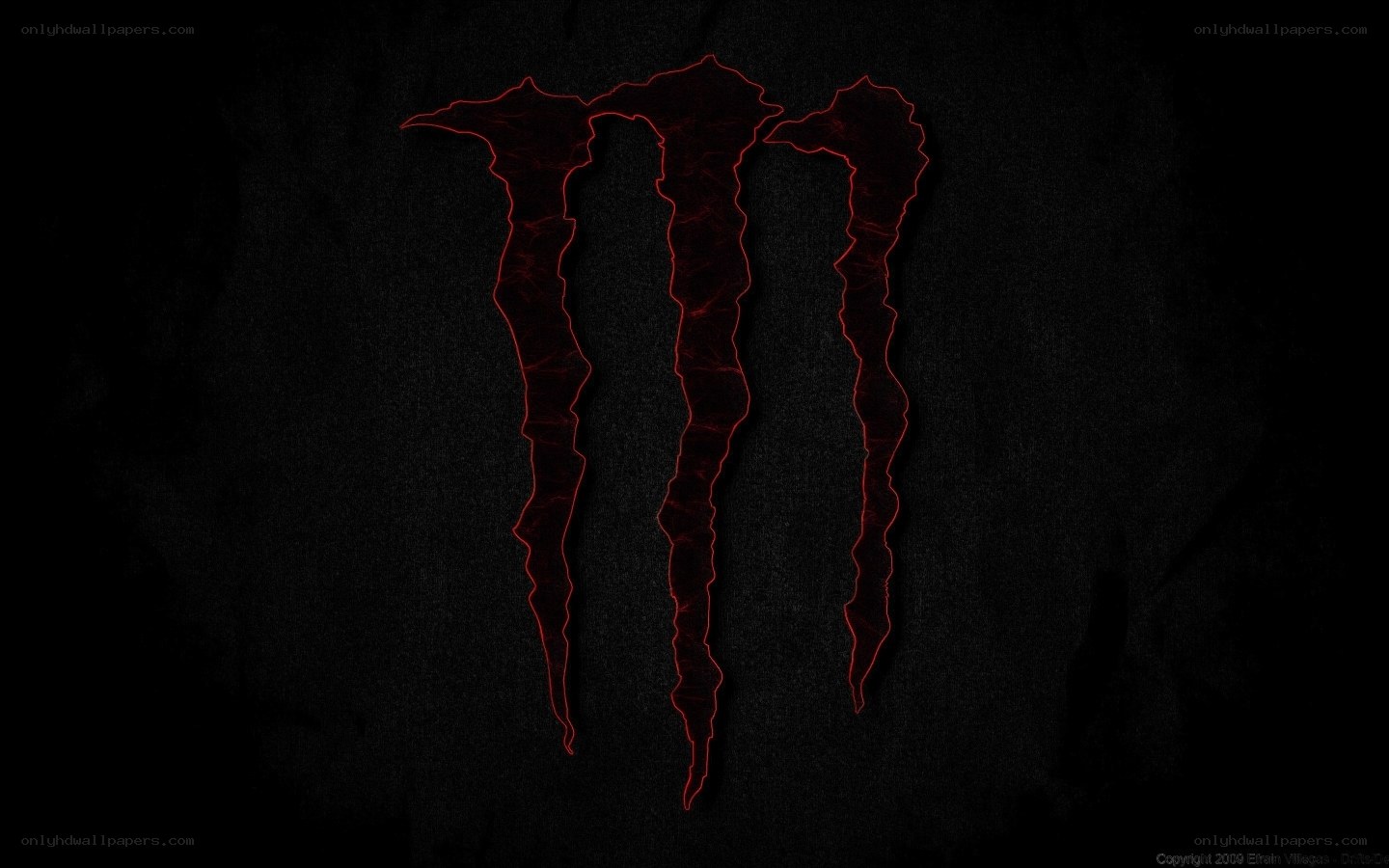 Monster Energy logo on dark background