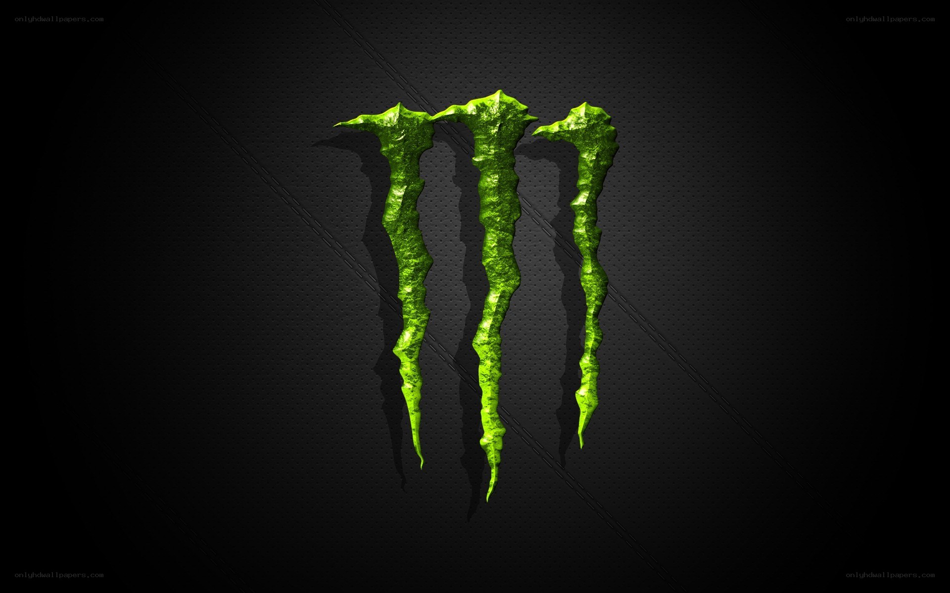 Monster Energy logo on dark background