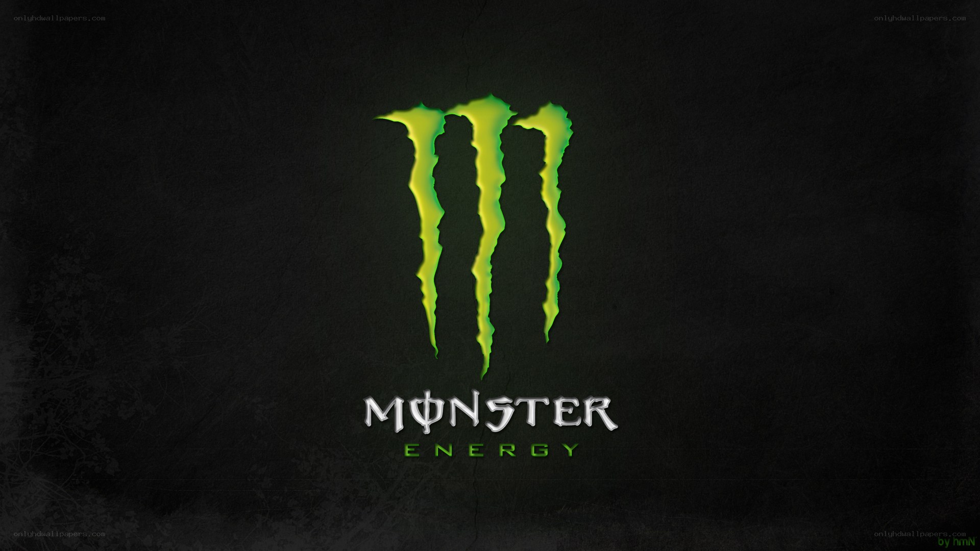 Monster Energy logo on dark background