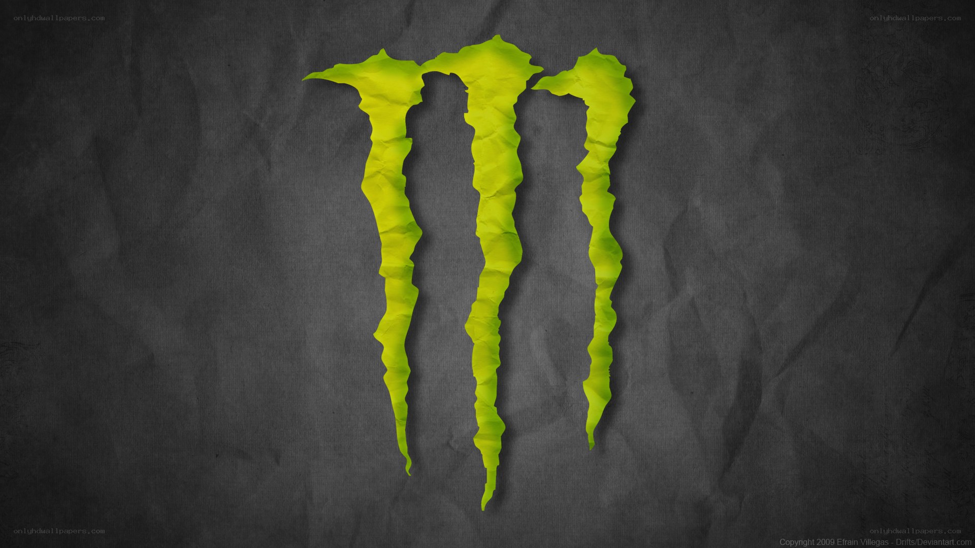 Monster Energy logo on dark background