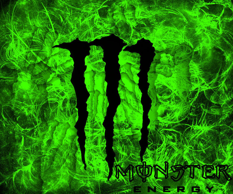 Monster Energy logo on green background