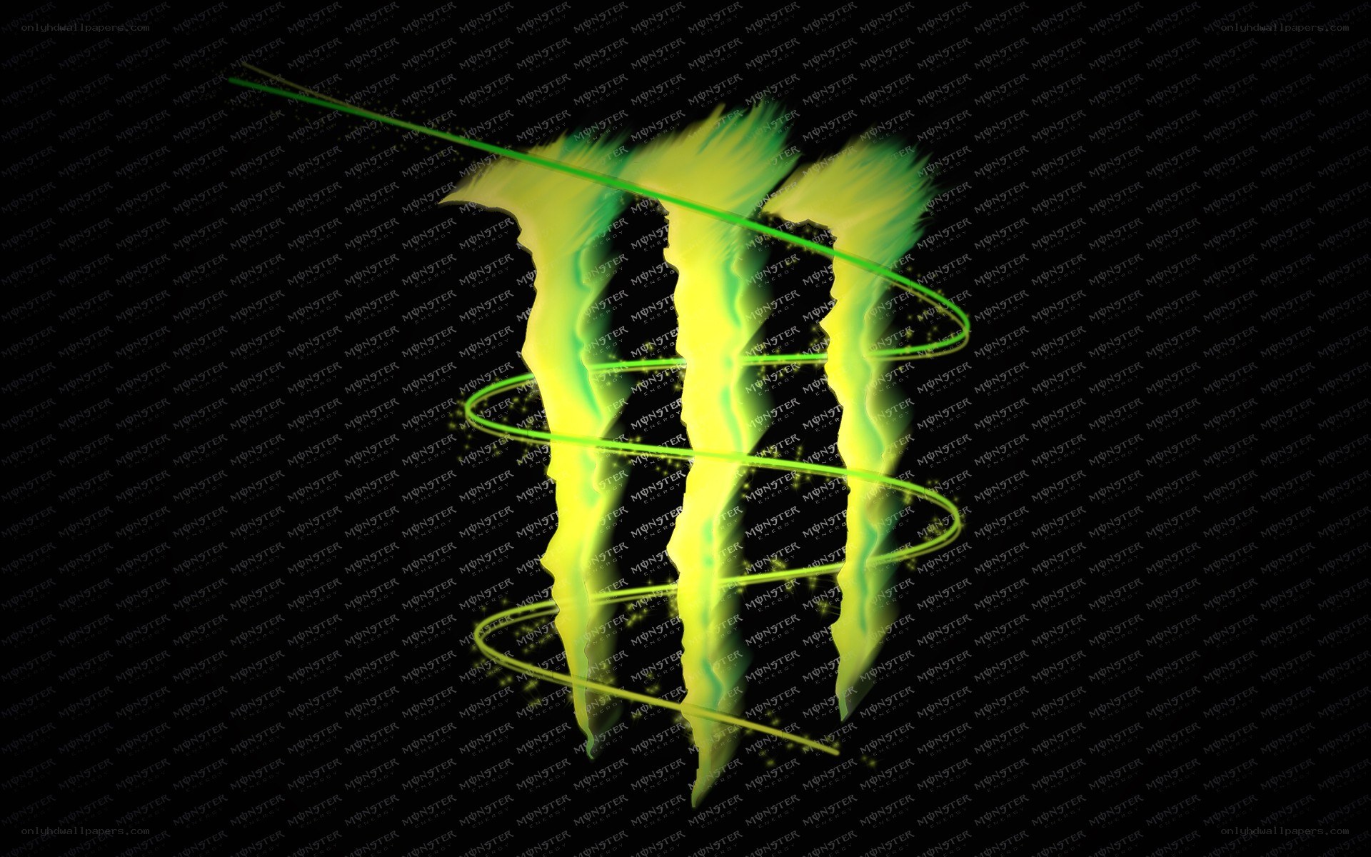 Monster Energy logo with glowing effects