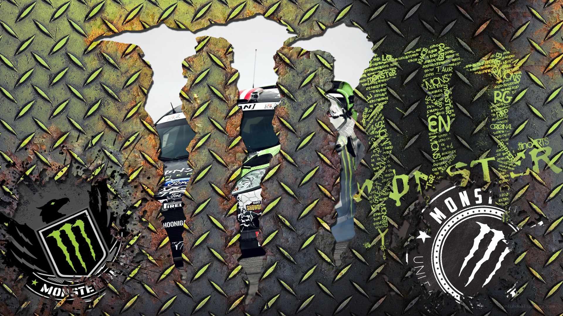 Monster Energy racing collage