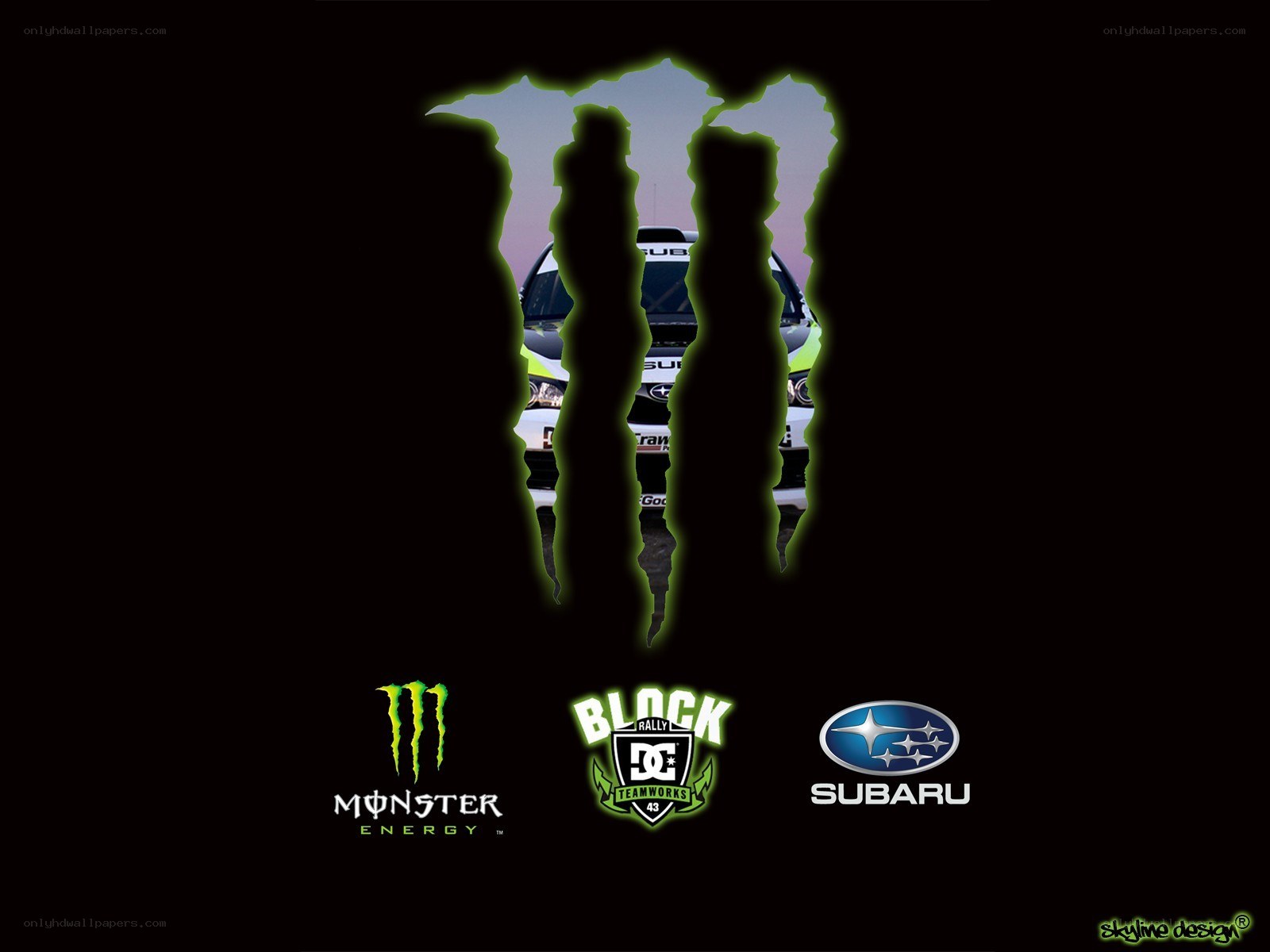 Monster Energy rally car wallpaper