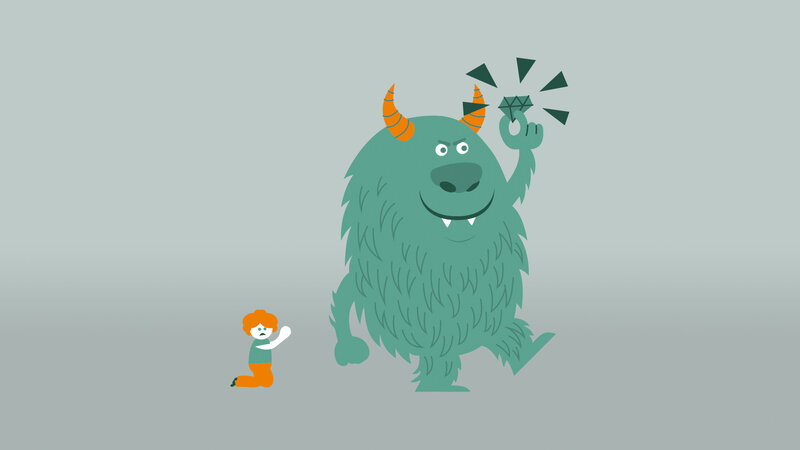 Monster holding a diamond