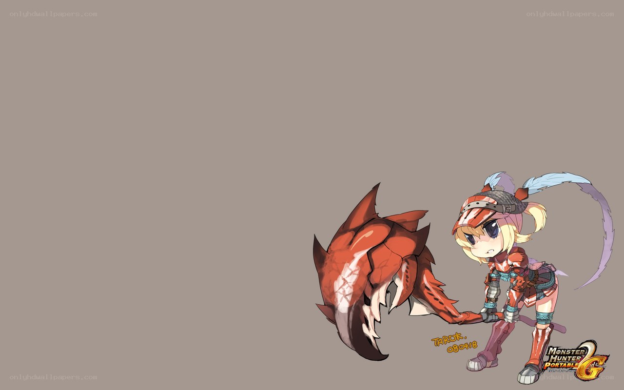 Monster Hunter character with weapon