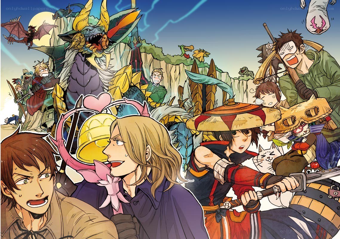 Monster Hunter characters in action