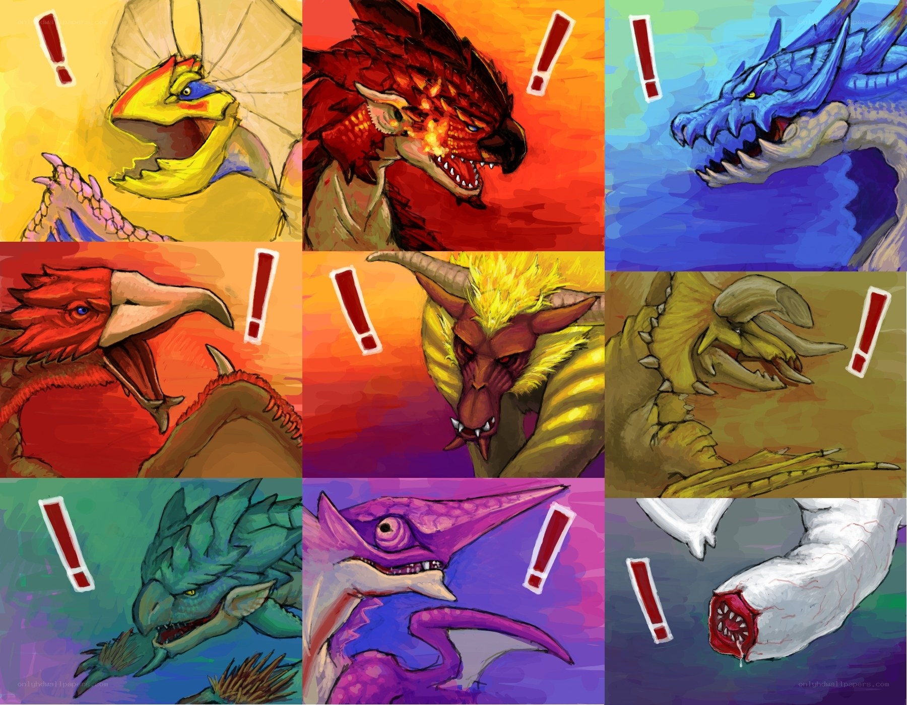 Monster Hunter creature collage
