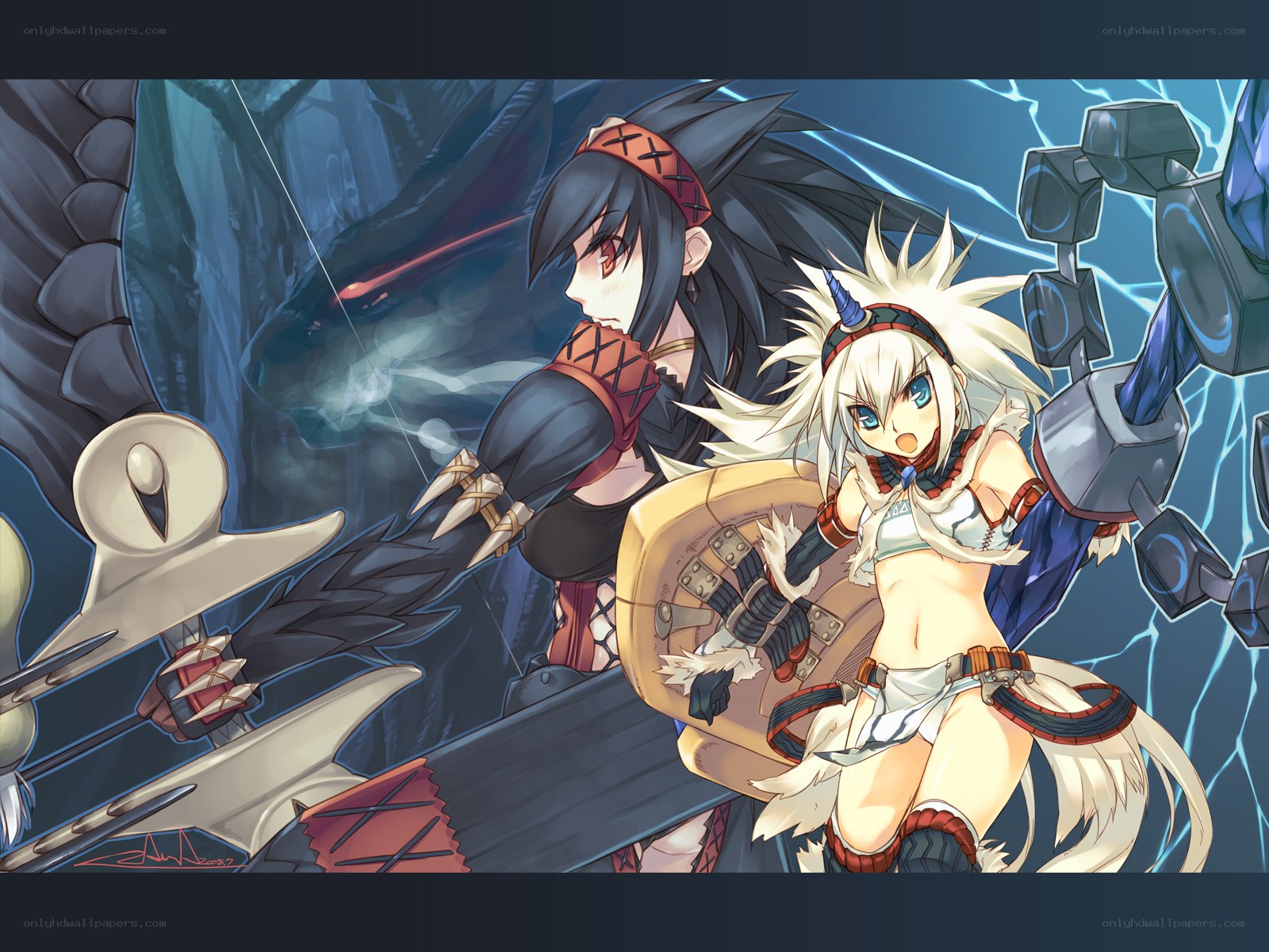 Monster Hunter warriors in action