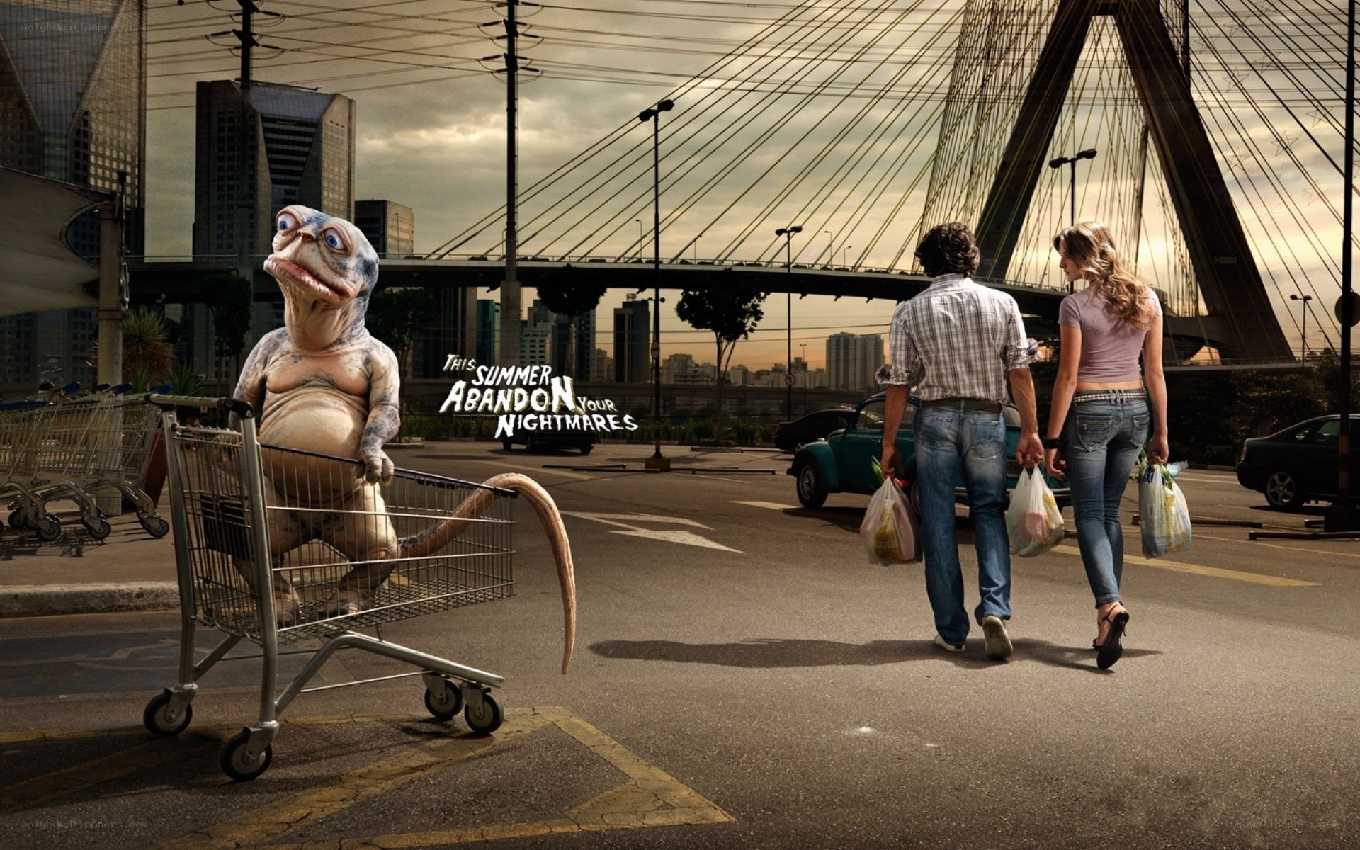 Monster in shopping cart
