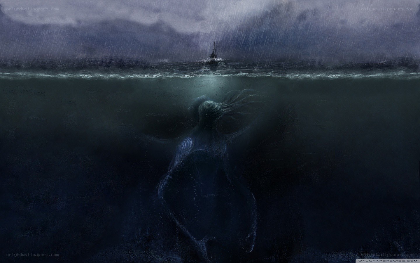 monster in stormy sea